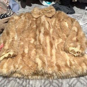 Daytrip vintage faux fur coat with lace accented sleeves purchased from Buckle!